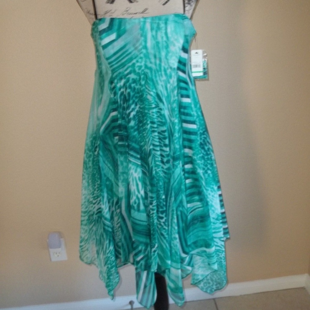 LANDRY ALOE VERA MULTI STRAPLESS SPRING/SUMMER COCKTAIL PARTY DRESS SIZE…